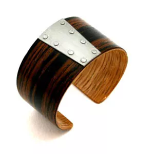 Ebony +  Wood + Metal Bracelet