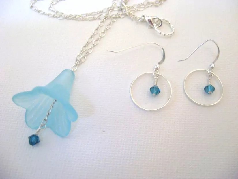 Bluebell Necklace and Earrings