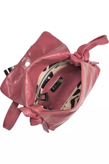 Bow Glazed-Leather Shoulder bag