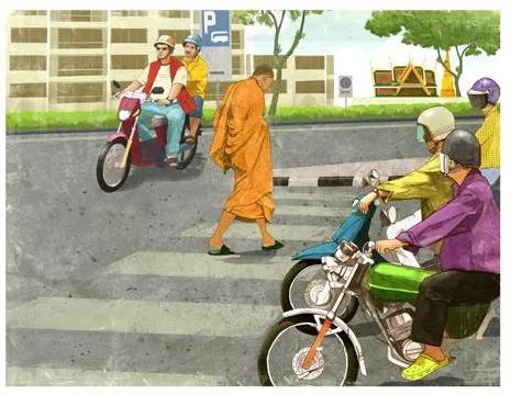 Eduardo Rubio, illustration from "Bangkok people" series