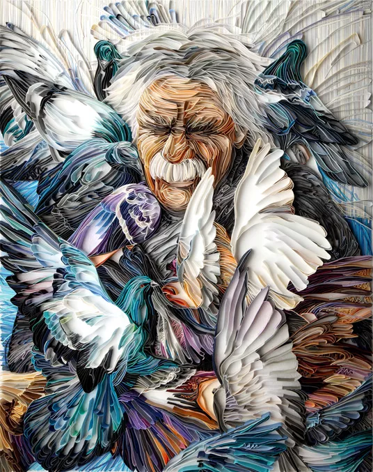 Love's doves, paper artwork, Yulia Brodskaya