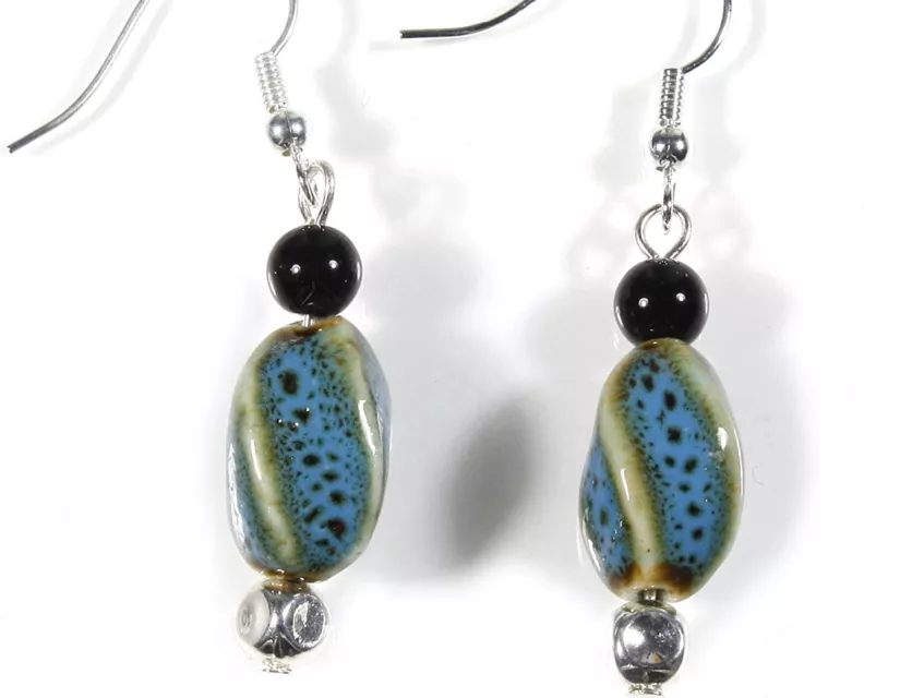 Blue glaze ceramic jewelery
