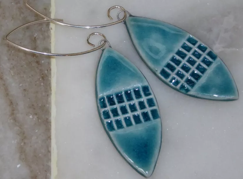 Blue glaze ceramic jewelery