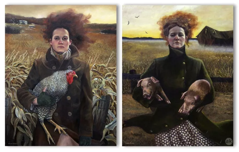 Andrea Kowch, Two Rural Sisters