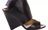 Black leather sandal boots