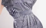 Printed dress with pleats
